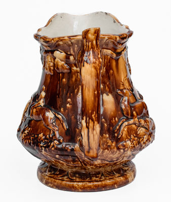 Fine Rockingham Presentation Frog Pitcher, attrib. Swan Hill Pottery, South Amboy, NJ