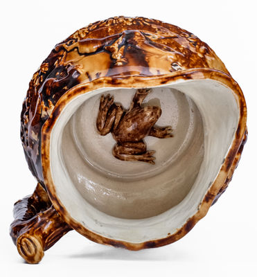Fine Rockingham Presentation Frog Pitcher, attrib. Swan Hill Pottery, South Amboy, NJ