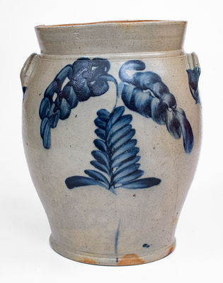 3 Gal. Remmey, Philadelphia Stoneware Jar w/ Elaborate Floral Decoration