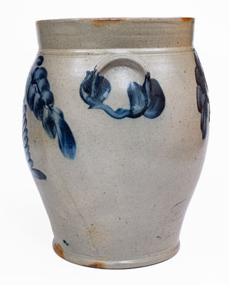 3 Gal. Remmey, Philadelphia Stoneware Jar w/ Elaborate Floral Decoration