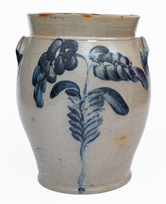 3 Gal. Remmey, Philadelphia Stoneware Jar w/ Elaborate Floral Decoration