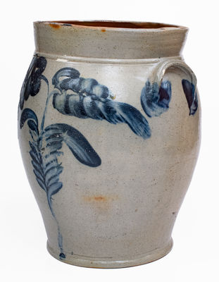 3 Gal. Remmey, Philadelphia Stoneware Jar w/ Elaborate Floral Decoration