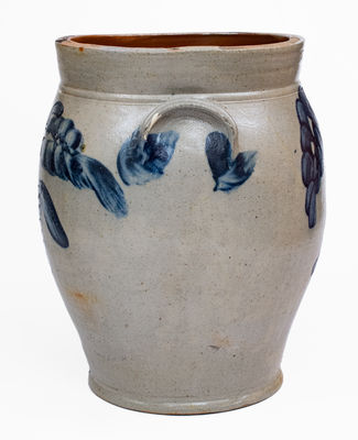 3 Gal. Remmey, Philadelphia Stoneware Jar w/ Elaborate Floral Decoration
