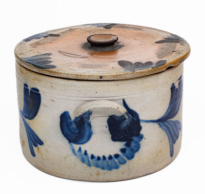 R.C.R. / PHILA (Richard C. Remmey, Philadelphia) Stoneware Lidded Cake Crock
