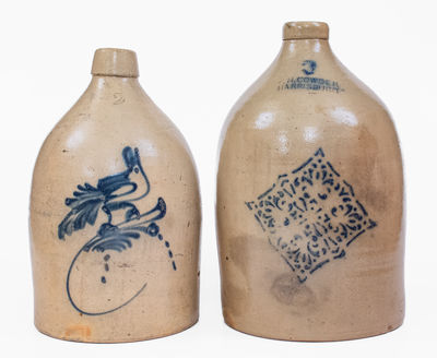 Lot of Two: Northeastern U.S. Stoneware Jugs, c1880