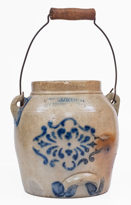 F. H. COWDEN / HARRISBURG, PA Stoneware Stenciled Batter Pail