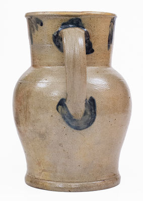 Remmey, Philadelphia, PA Stoneware Pitcher w/ Floral Decoration, c1865