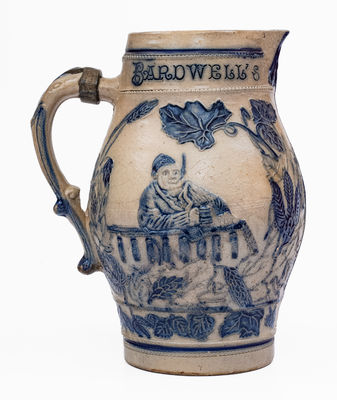 Whites Utica Stoneware Pitcher for BARDWELL S ROOT BEER