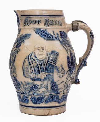 Whites Utica Stoneware Pitcher for BARDWELL S ROOT BEER