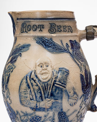 Whites Utica Stoneware Pitcher for BARDWELL S ROOT BEER