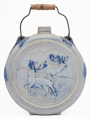 BARDWELL S / ROOT BEER Stoneware Canteen, Whites Pottery, Utica, NY