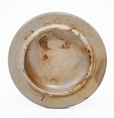 Exceptional Anna Pottery Stoneware Lid w/ Elaborate Incised Decoration, c1880