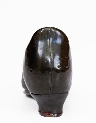 Unusual Anna Pottery Albany Slip Stoneware Shoe, Anna, Illinois