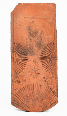 Elaborate Pennsylvania Pottery Roof Tile, 18th or 19th century