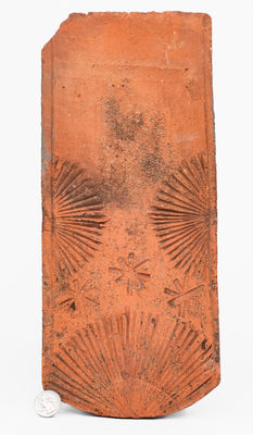 Elaborate Pennsylvania Pottery Roof Tile, 18th or 19th century