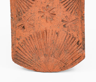 Elaborate Pennsylvania Pottery Roof Tile, 18th or 19th century