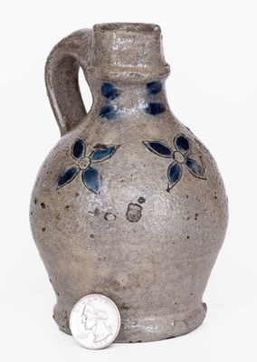 Extremely Rare Stoneware Ewer with Impressed Decoration, probably Manhattan, circa 1750