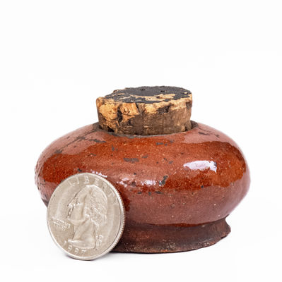 Small American Redware Inkwell, 19th century