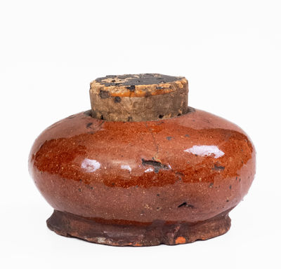 Small American Redware Inkwell, 19th century