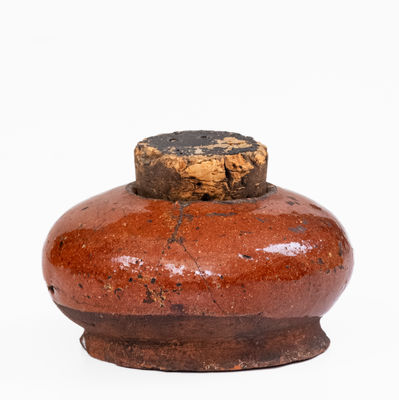 Small American Redware Inkwell, 19th century