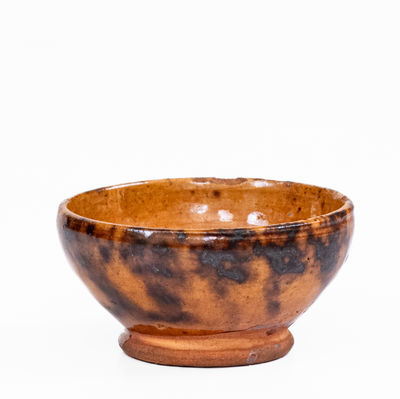 Diminutive Redware Salt Cellar w/ Manganese Decoration, probably Pennsylvania