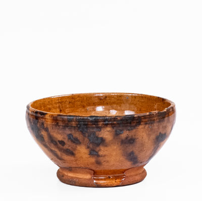 Diminutive Redware Salt Cellar w/ Manganese Decoration, probably Pennsylvania