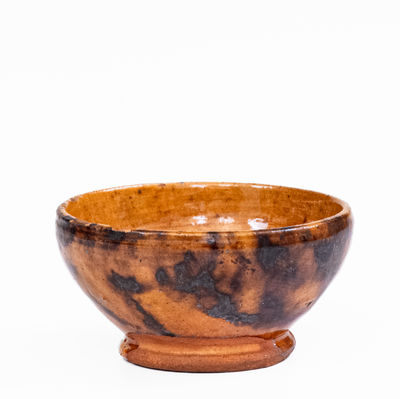 Diminutive Redware Salt Cellar w/ Manganese Decoration, probably Pennsylvania