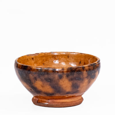 Diminutive Redware Salt Cellar w/ Manganese Decoration, probably Pennsylvania