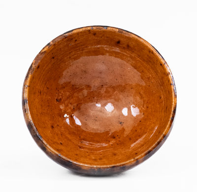 Diminutive Redware Salt Cellar w/ Manganese Decoration, probably Pennsylvania