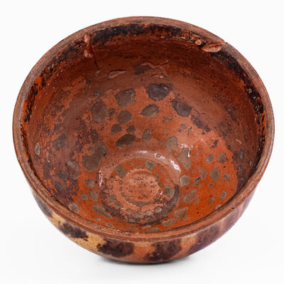 Mid-Atlantic Redware Bowl w/ Three-Color Slip Decoration, possibly Hagerstown, MD or John Bell