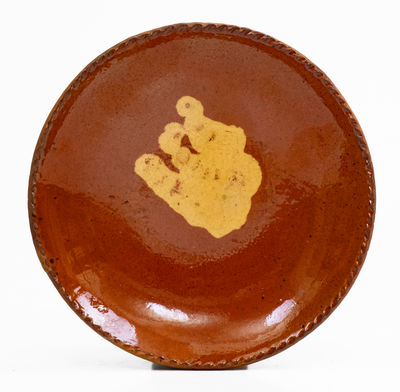 Small Slip-Decorated Pennsylvania Redware Plate, 19th century
