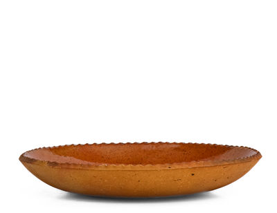 Small Slip-Decorated Pennsylvania Redware Plate, 19th century