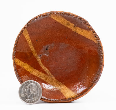 Miniature Slip-Decoration PA Redware Plate, 19th century