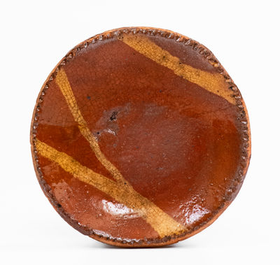 Miniature Slip-Decoration PA Redware Plate, 19th century