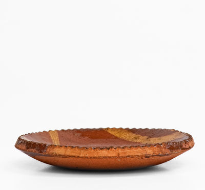 Miniature Slip-Decoration PA Redware Plate, 19th century