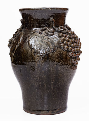 Lanier Meaders Stoneware Grapes Vase, circa 1975