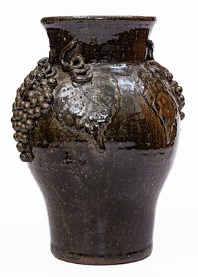 Lanier Meaders Stoneware Grapes Vase, circa 1975