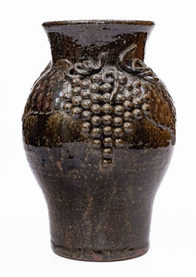Lanier Meaders Stoneware Grapes Vase, circa 1975
