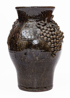 Lanier Meaders Stoneware Grapes Vase, circa 1975