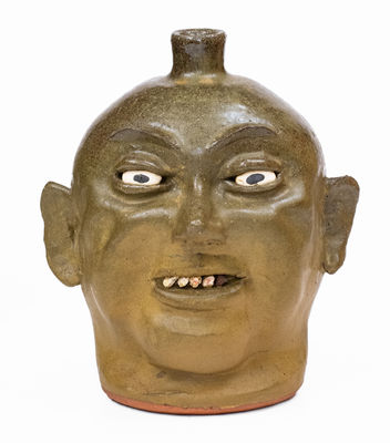 Scarce Early-Period Lanier Meaders Stoneware Pottery Face Jug, Cleveland, GA