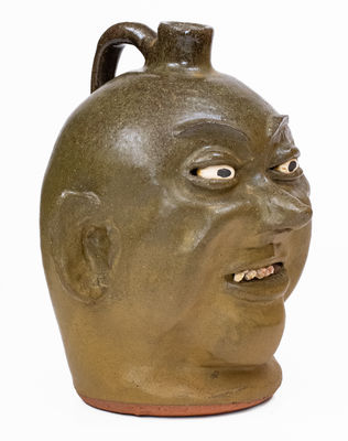 Scarce Early-Period Lanier Meaders Stoneware Pottery Face Jug, Cleveland, GA
