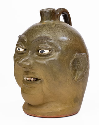 Scarce Early-Period Lanier Meaders Stoneware Pottery Face Jug, Cleveland, GA