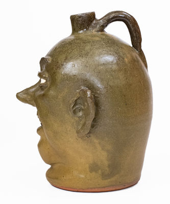 Scarce Early-Period Lanier Meaders Stoneware Pottery Face Jug, Cleveland, GA