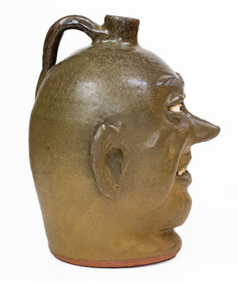 Scarce Early-Period Lanier Meaders Stoneware Pottery Face Jug, Cleveland, GA