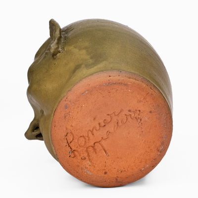 Scarce Early-Period Lanier Meaders Stoneware Pottery Face Jug, Cleveland, GA