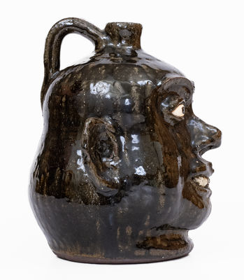 Lanier Meaders Alkaline-Glazed Stoneware Pottery Face Jug, c1975