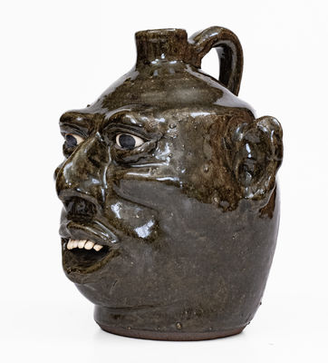 Lanier Meaders Alkaline-Glazed Stoneware Face Jug, circa 1985