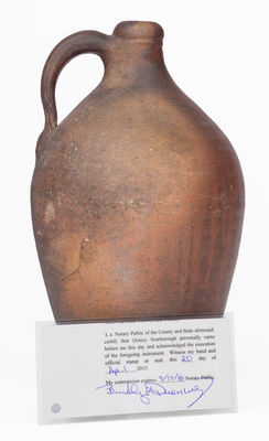 Quart-Sized Stoneware Jug, attrib. Chester Webster at the Edward Webster Pottery, Fayetteville, NC, c1820