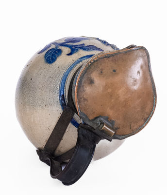 Wingender (Haddonfield, NJ) Stoneware Pitcher w/ Copper / Tin Make-Do Repair