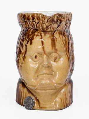 Unusual Yellowware Daniel O Connell Portrait Pitcher, Beech or Haig Pottery, Philadelphia, PA